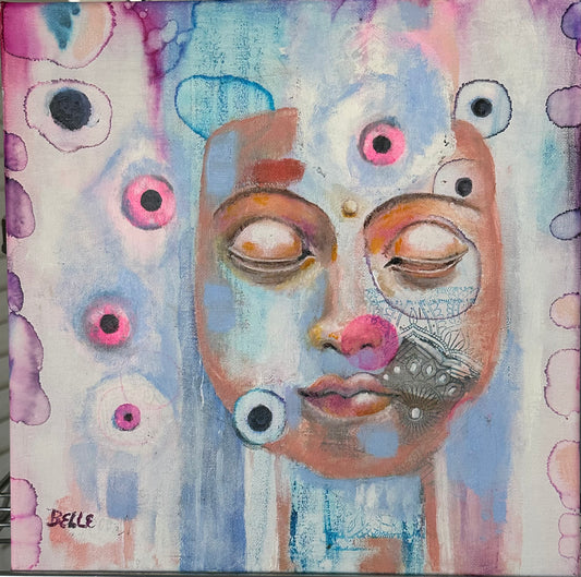Meditation Mixed media on Print on canvas